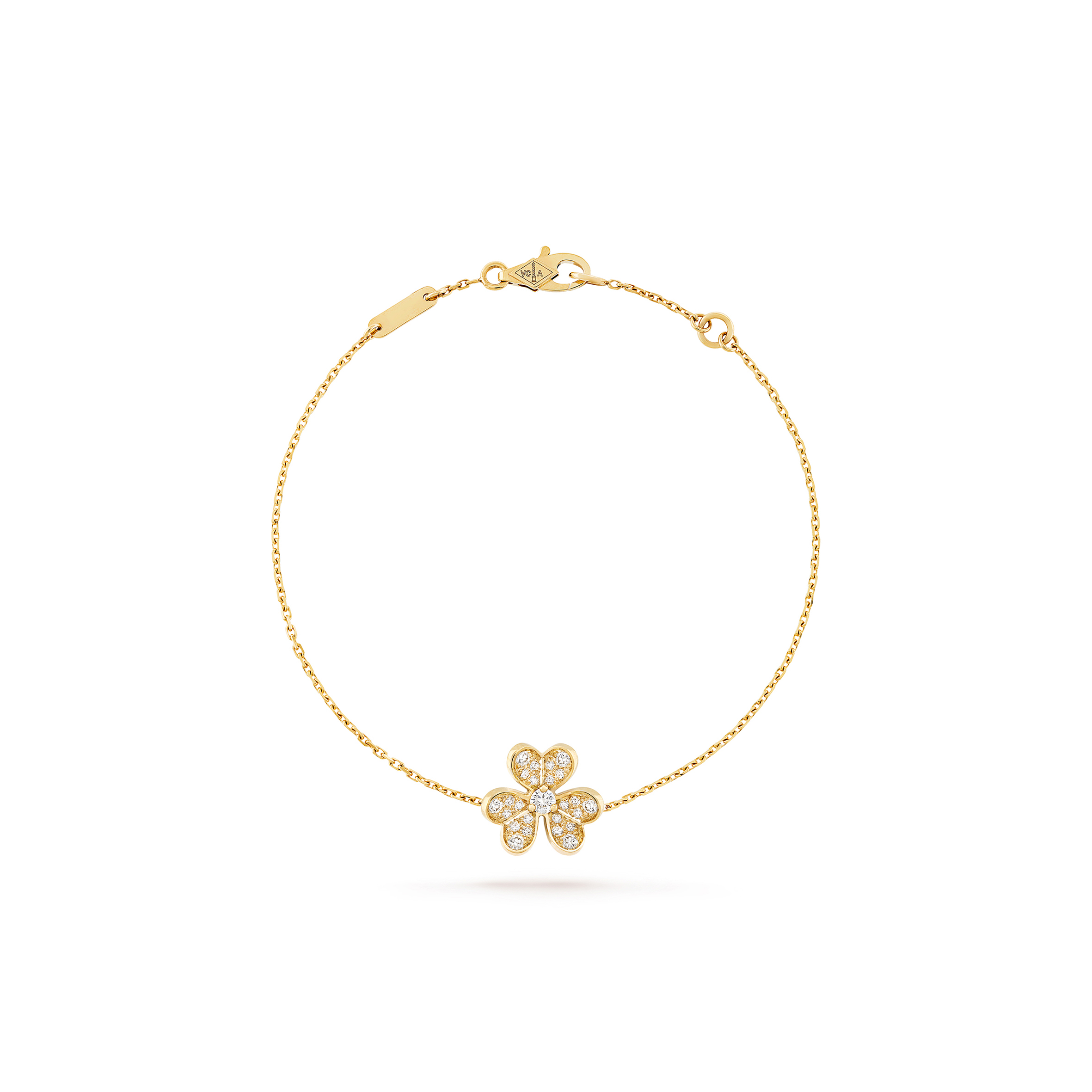 V*N CL*F arpels frivole bracelet, mini model - yellow gold, diamond  vcarp24100